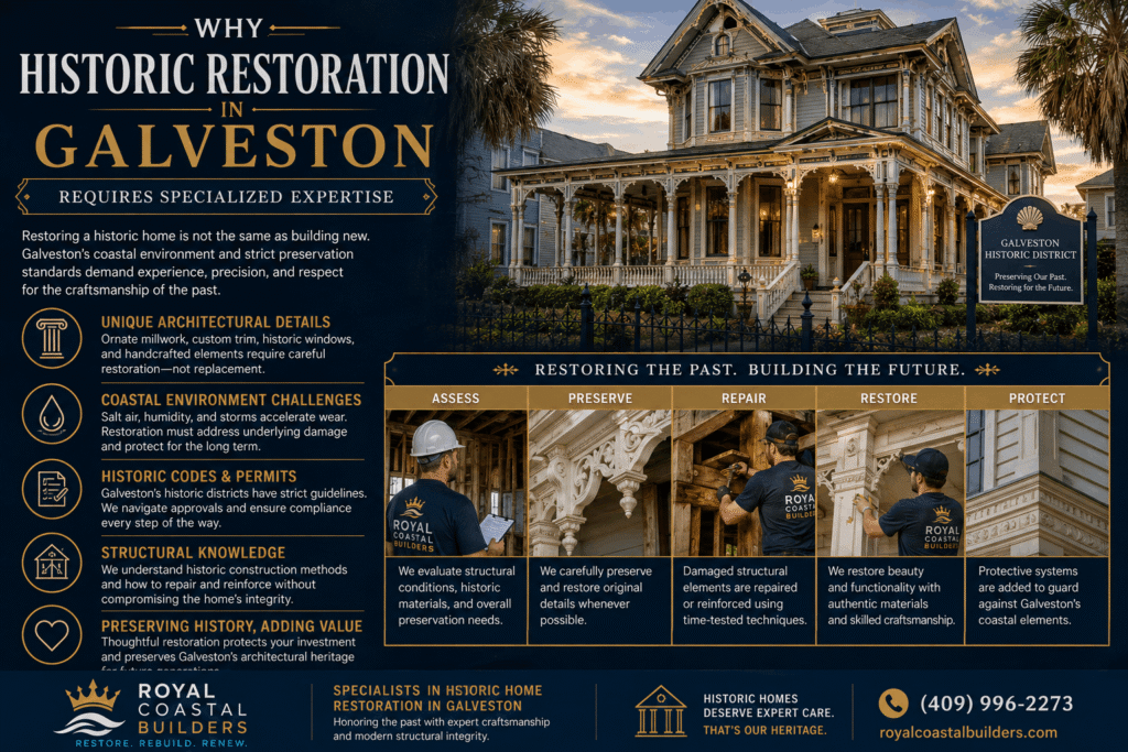 Why Historic Restoration in Galveston Requires Specialized Expertise
