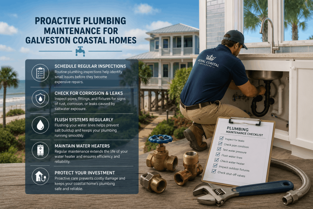 Royal Coastal Builders plumbing services Galveston Texas annual coastal home inspection