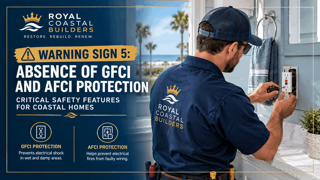 GFCI outlet installation bathroom coastal home residential electrician Galveston TX
